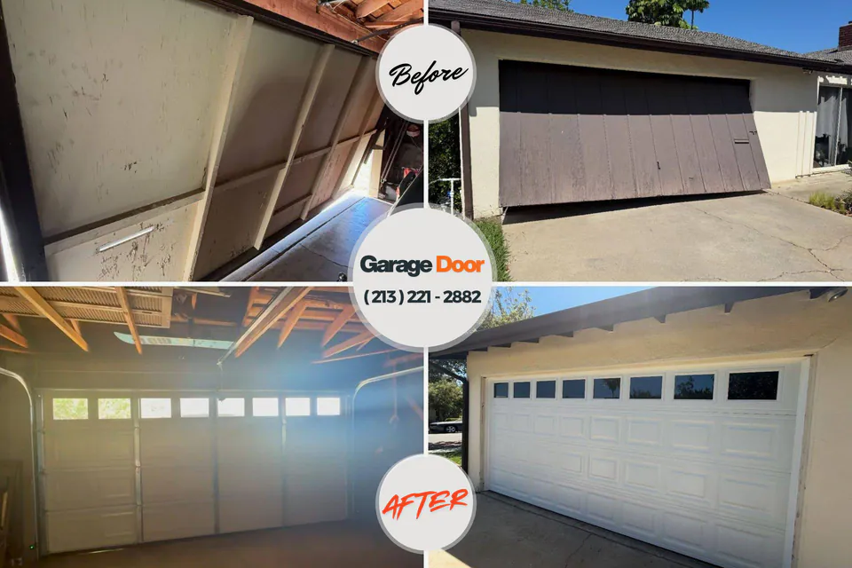 Before and after: garage door repair St. Louis County